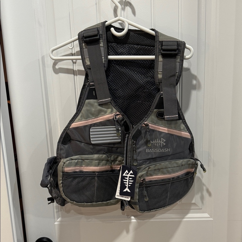 Gray with pink accent Fishing Vest